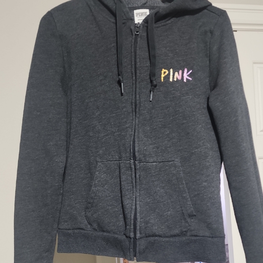 PINK Victoria's Secret Charcoal Hoodie Jacket
